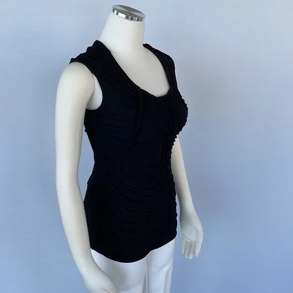 WHBM  Extended Sleeve Ruched Ruffle Top Size Small - Picture 9 of 14